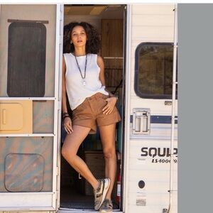 CARVE DESIGNS oahu twill short in Rum Brown Sz 8 New without Tags stretch